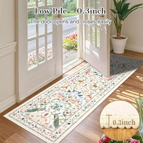 nesrt Jungle Hallway Runner Rug 2x6Ft Non Slip, Botanical Washable Soft Boho - Image 5