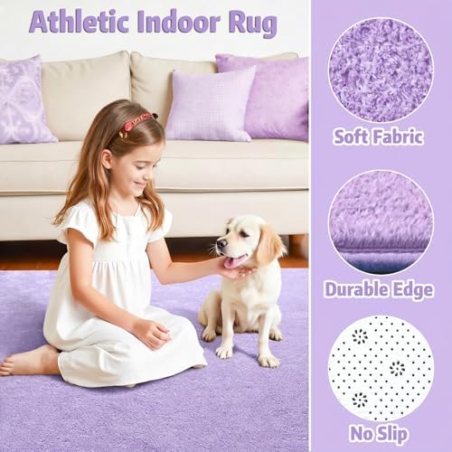 Chicrug Purple 5x7 Minimalist Washable Area Rugs - Image 6