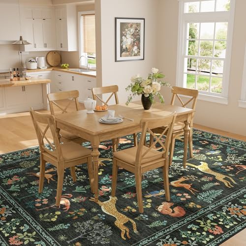 DUKINO 6x9 Area Rug, Washable Animal Living Room Rug Non Slip - Image 6