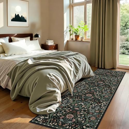 2’6″x 8’Floral Runner Rug for Kitchen Washable Hallway Runner - Image 2