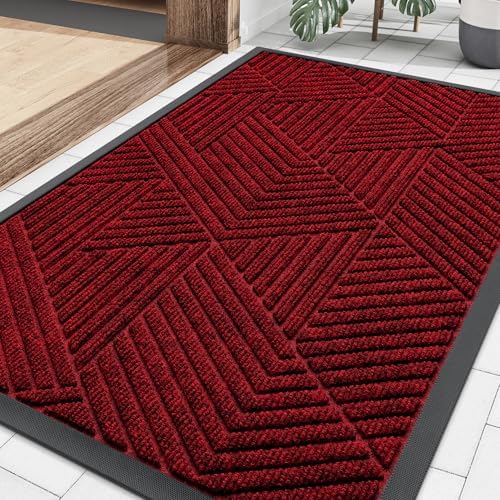 Smiry Front Door Mat Outside Entrance, Low Profile Rubber Doormat by Smiry