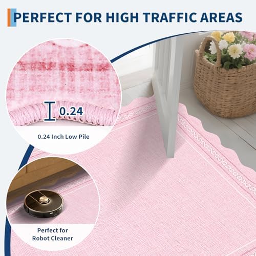GarveeHome Scalloped Washable Area Rugs 4x6 Entry Rug Non Slip - Image 6