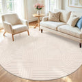 SHACOS Soft Cozy Fluffy Arch Pattern High Low Pile Round Rug 6ft Non Slip by SHACOS