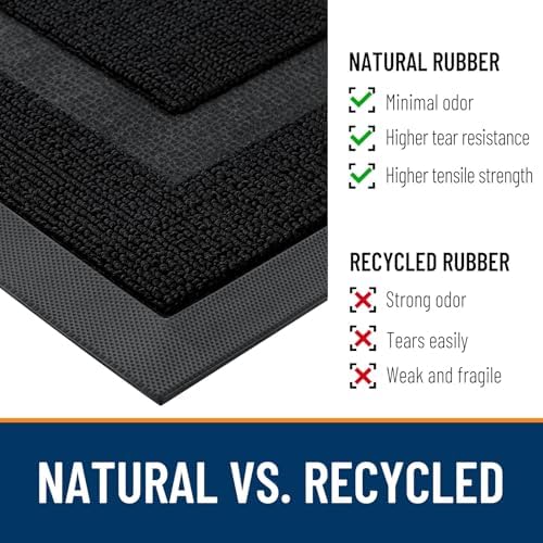 OLANLY Half Circle Front Door Mat Outside 59x34 All-Season Rubber Doormat - Image 3
