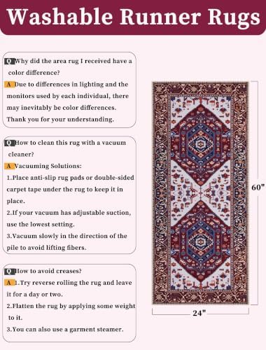 SERISSA 2x5 Washable Non Slip Boho Runner Rug - Image 6