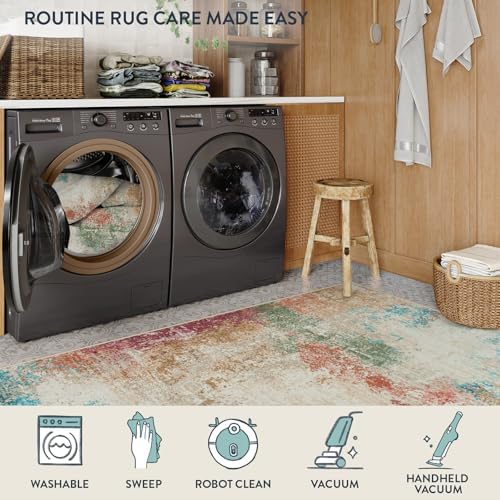Lahome Abstract Area Rugs 9x12 for Living Room, Washable Ultra Thin Soft - Image 5