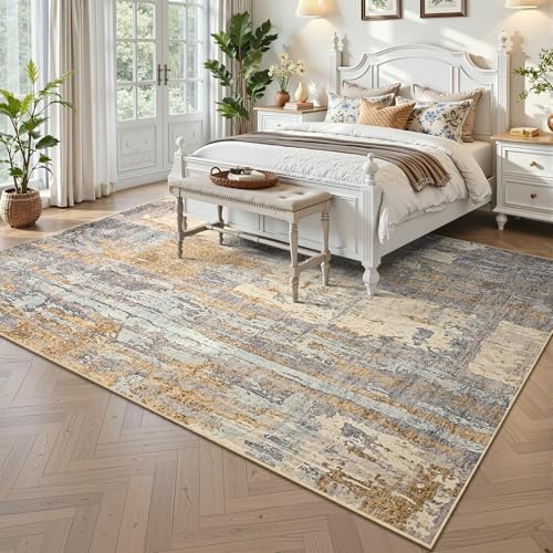 Toneed Washable 8x10 Camel Area Rug - Image 2