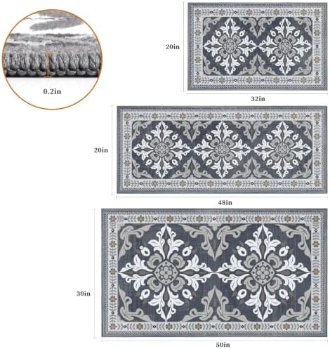 Kitchen Rugs Set of 3, Non Slip Washable Floor Mats - Image 2