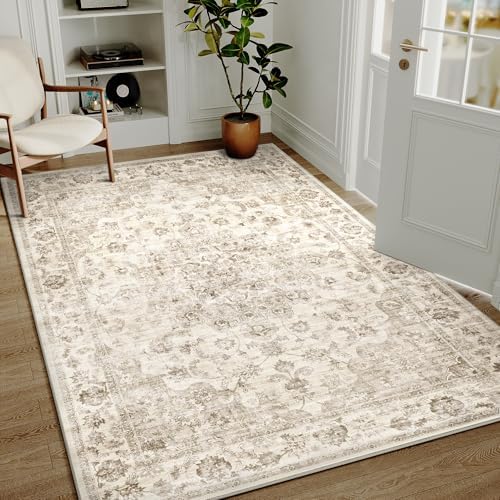 5x7 Beige Neutral Area Rug - Image 2