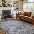 5x7 Light Grey Washable Area Rug by Unknown