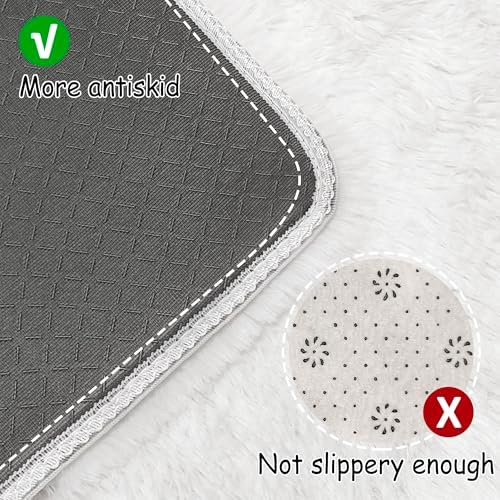 Small Area Rug for Bedroom 3x5ft Mini White Fluffy Rug Mat Bedside Throw Rug - Image 3