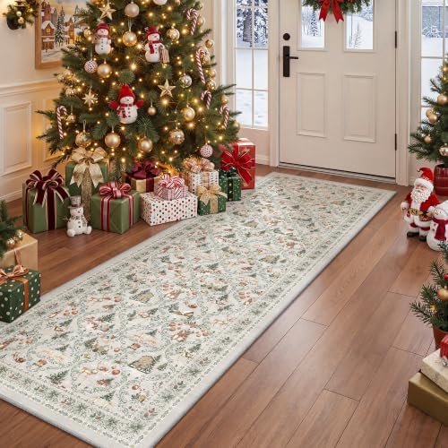 2x5 Christmas Runner Rug for Hallway, Washable Kitchen Rugs - Image 3