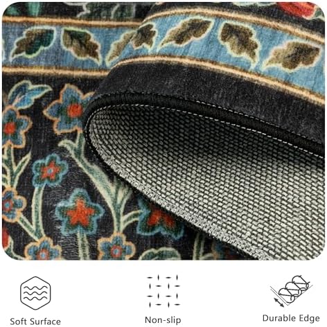 6x9 Area Rugs, Washable Floral Area Rugs - Image 7