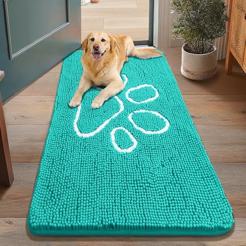 Smiry Dog Door Mat for Muddy Paws, Absorbent Non Slip Dirt Trapper by Smiry
