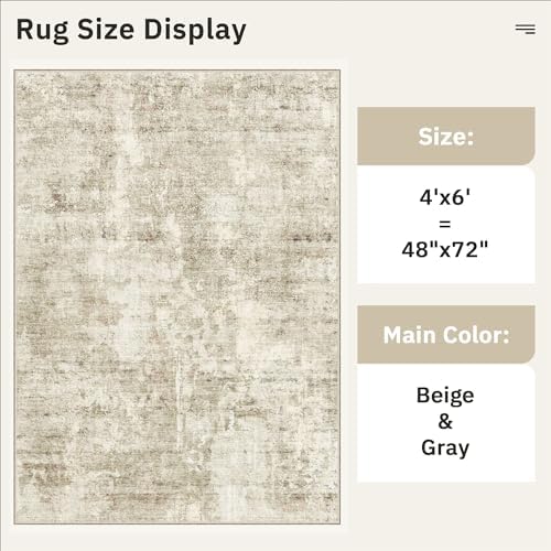 Soalmost Abstract 4x6 Area Rug Washable Rugs - Image 5