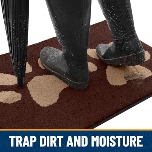 Smiry Dog Door Mat for Muddy Paws, Absorbs Moisture and Dirt, 40x32 Inches - Image 2