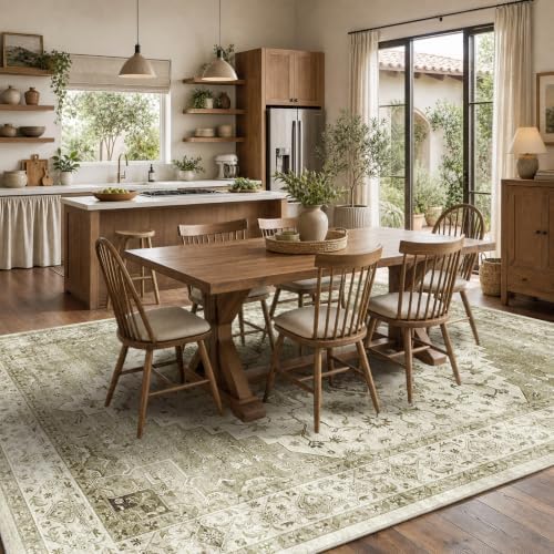 Amada Vintage Washable Area Rug, Light Walnut - Image 2