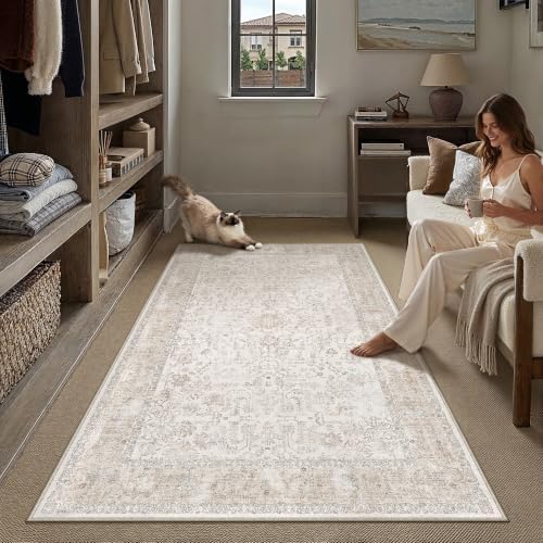 PureCozy 4x5 Beige Neutral Area Rug - Image 2