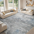 Area Rug Living Room-9X12 Abstract Washable Rug Grey Blue by MICGEEK