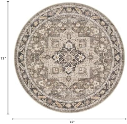 cotiled 6ft Round Living Room Area Rug, Traditional - Image 2