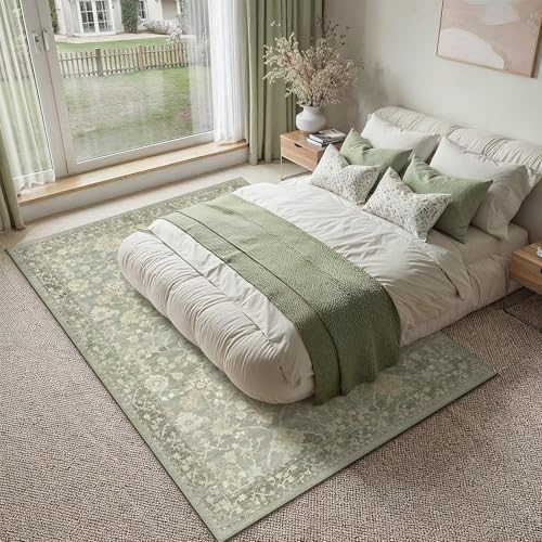 HUGEAR 6x9 Green Neutral Area Rugs Washable Rug Carpet - Image 2