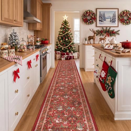 2x10 Christmas Runner Rug for Hallway, Washable Kitchen Rugs - Image 5