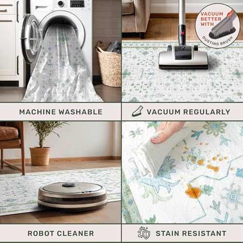Hazo Haus Washable Oushak 2x8 Bathroom Runner Rug - Image 4
