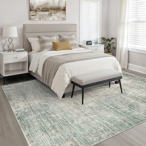 LOONGRUG 10x14 Area Rugs Washable Neutral Modern Living Room Rug Sage Green - Image 4