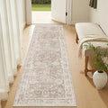 Madane Washable Runner Rug 2x6, Soft Kitchen Hallway Rug Brown/Sand by Madane