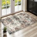 Rugflix 2x3 Entrance Rugs, Washable Rust Brown Green Entry Rug by RugflixAreaRugs