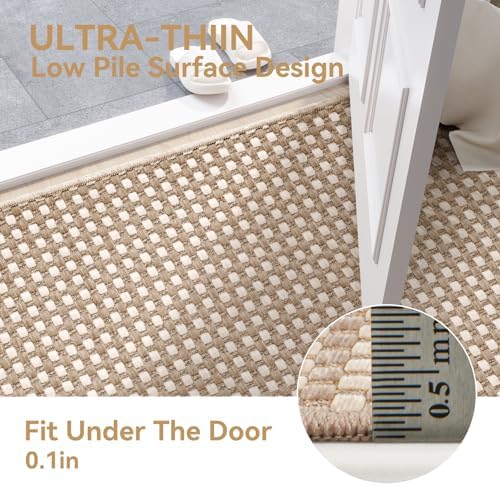 YDKGL Entryway Runner Rug Indoor Door Mat Non Slip Washable Brown 2x4 ft - Image 3