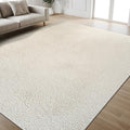 Area Rug 8x10 Bone Washable Indoor Rug Solid Non Slip Easy to Clean Non by LenaRug