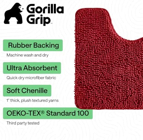 GORILLA GRIP Chenille Bath Rug Mat - Image 3