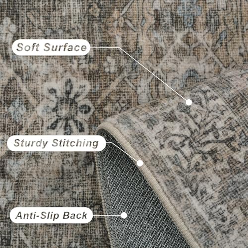 2x3 Entryway Rug Brown Grey Washable Kitchen Rugs - Image 6