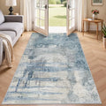4x8 Blue Modern Abstract Rug:Wide Area Rug by BYYVOORugsforYourHome