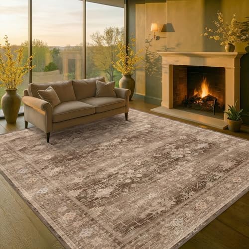 Hazo Haus Boho Taupe Living Room Rug 7x10 -Vintage Traditional Oriental Neutral - Image 6