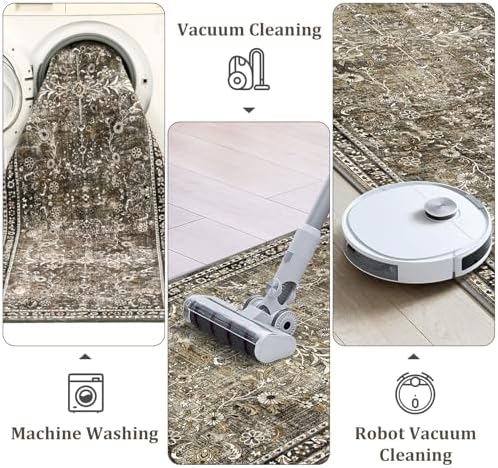 Yamaziot 2x8 Washable Hallway Runner Rug Non Slip Floral Carpet - Image 5