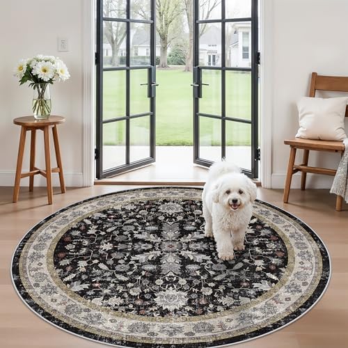 6ft Round Kitchen Rug Washable - Image 4