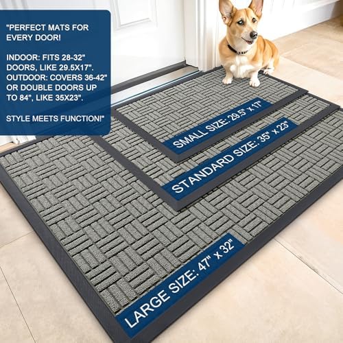 OLANLY Front Door Mat Outside Entrance 71x47, Heavy-Duty Rubber Doormat - Image 2