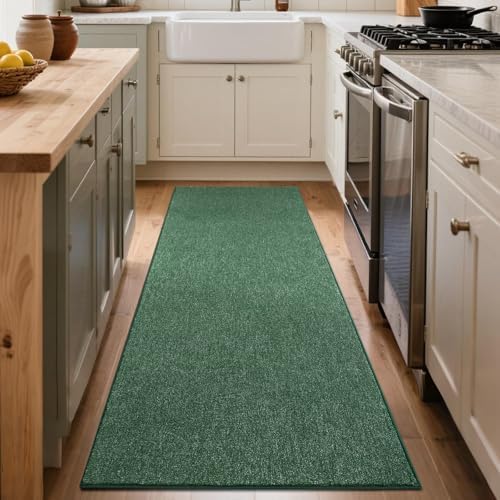 2x6 Green/White Runner Rug Non-Slip Washable - Image 7