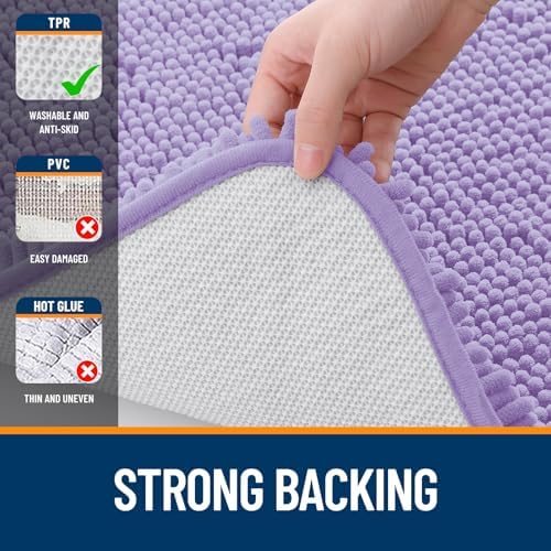 OLANLY Bathroom Runner Rugs 47x20, Extra Soft Absorbent Chenille Bath Rugs - Image 6