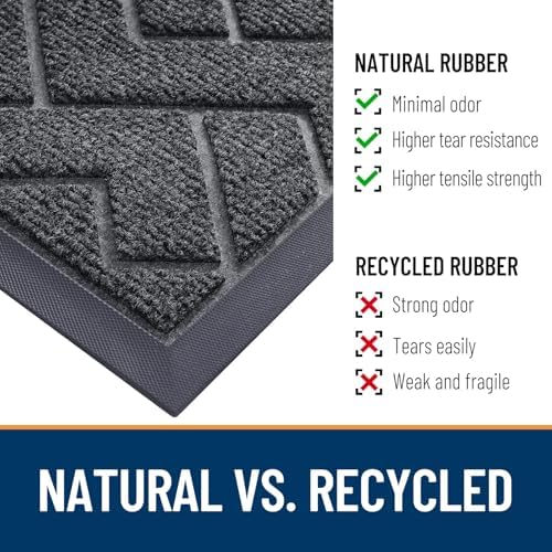 OLANLY Front Door Mat Outside 35x23, All-Season Absorbent Rubber Doormat - Image 5