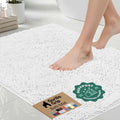 GORILLA GRIP Bath Rug Mat for Bathroom, Absorbent Chenille, 48x17 White by GorillaGrip