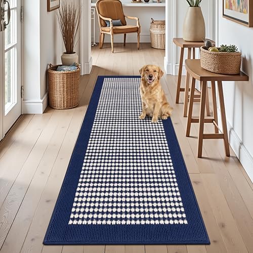 Ileading Hallway Runner Rug 2x6 ft, Washable Indoor Navy Carpet by Ileading