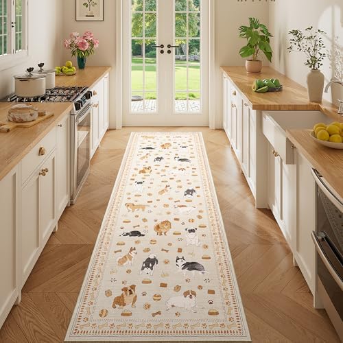 DUKINO 2x6 Kitchen Runner Rug, Washable Soft Non Slip Dog Rug by DUKINO
