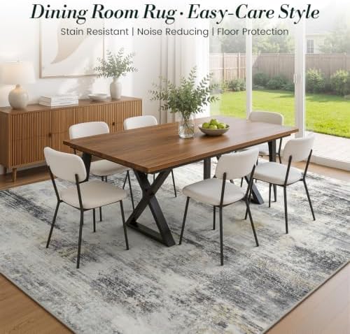 8x10 Area Rug for Living Room, Light Grey Ivory - Image 3