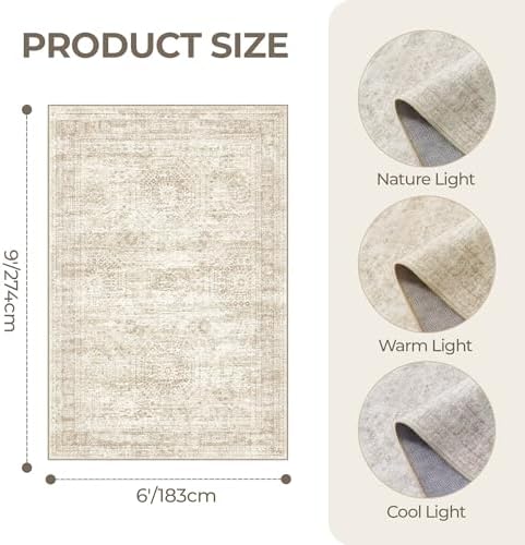 6x9 Area Rugs for Living Room, Large Washable Rug - Image 2