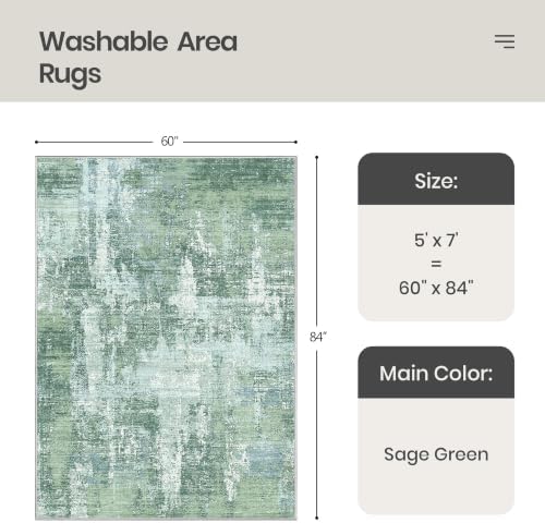 Valenrug Washable Rugs 5x7, Abstract Area Rugs - Image 2