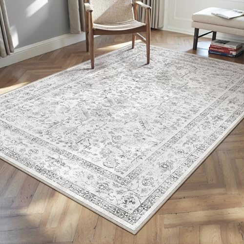 PureCozy Gray Small Area Rug 3x4 Vintage Neutral by PureCozy