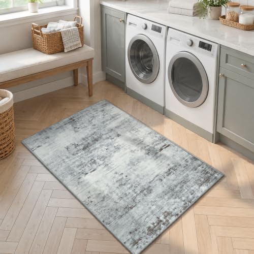 Toneed Washable 2x3 Grey Area Rug - Image 3